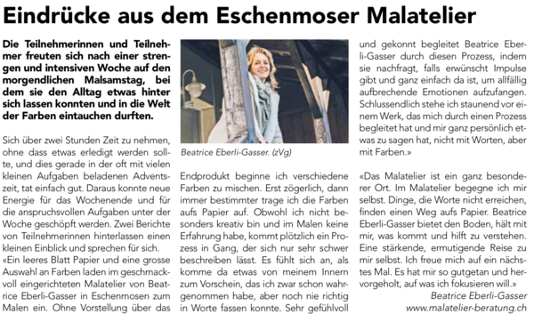 Artikel Stadtblatt Bülach, Dezember 2018